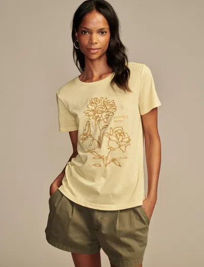 Lucky Brand Women's Chain Stitch Floral Classic Crew In Multi