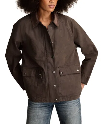 Lucky Brand Women's Chore Long-sleeve Snap-front Jacket In Brown