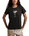 Lucky Brand Christmas Martini Embroidered Graphic T-shirt In Black