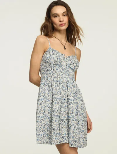 Lucky Brand Women's Floral Sweetheart Neck Mini Dress In Brown