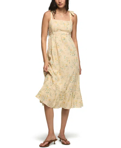 Lucky Brand Women's Classic Lace Trim Square Neck Midi Dress In Multi