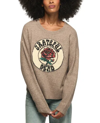 Lucky Brand Women's Cloud Crewneck Long-sleeve Graphic Sweater In Falcon Heather