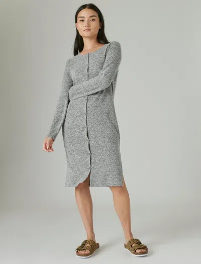 Lucky Brand Women's Cloud Jersey Ribbed Long Cardigan In Grey