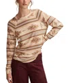 Lucky Brand Cloud Raglan Sleeve Knit Top In Neutral