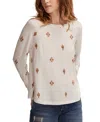 Lucky Brand Cloud Raglan Sleeve Knit Top In Neutral