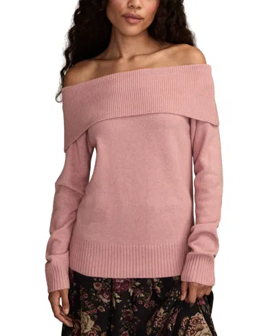 Lucky Brand Women's Cloud Off The Shoulder Pull On Sweater In Purple
