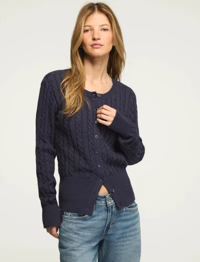 Lucky Brand Women's Cloud Soft Cable Cardigan In Blue