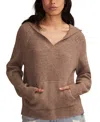 Lucky Brand Cloud Soft V-neck Sweater Hoodie In Brown