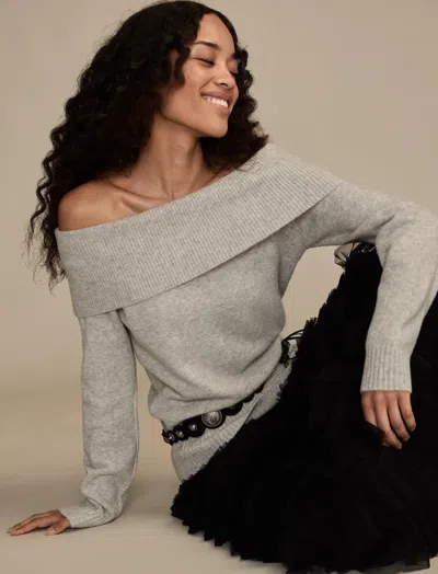 Lucky Brand Women's Cloud Soft Off The Shoulder Sweater In Gray