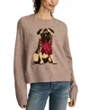 Lucky Brand Women's Cloud Soft Pug Crewneck Sweater In Brown