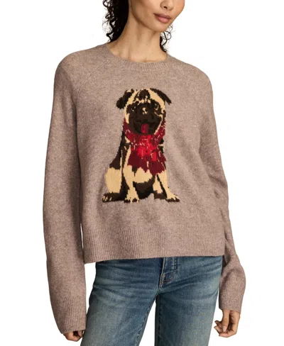 Lucky Brand Women's Cloud Soft Pug Crewneck Sweater In Brown
