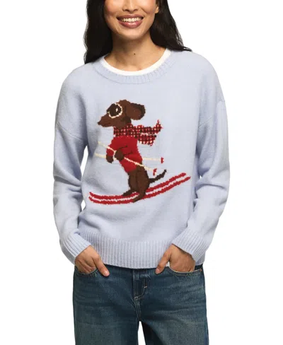 Lucky Brand Women's Cloud Soft Skiing Dog Loose-fit Sweater In Heather