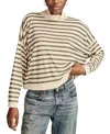 Lucky Brand Cloud Stripe Cowl Neck Knit Top In Natural Stripe
