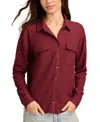 Lucky Brand Cloud Waffle Button-up Shirt In Maroon Banner