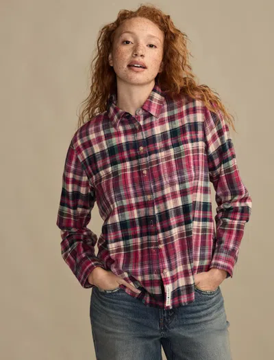 Lucky Brand Women's Clyde Plaid Boyfriend Button Down Shirt In Multi