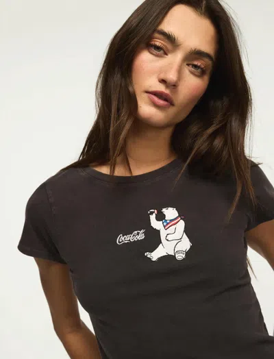 Lucky Brand Women's Coca Cola Drink Bear Baby Tee In Black