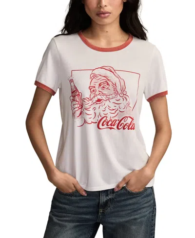 Lucky Brand Coca Cola Santa Graphic T-shirt In White
