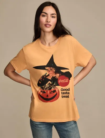 Lucky Brand Women's Coca Cola Taste Treat Boyfriend Tee In Orange