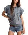 Lucky Brand Lace Inset Pintuck Tunic Shirt