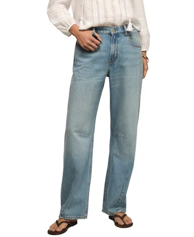 Lucky Brand Women's Cotton Barrel Wide-leg Mid-rise Jeans In Blue