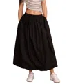 Lucky Brand Women's Cotton Bubble-hem Maxi Skirt In Caviar