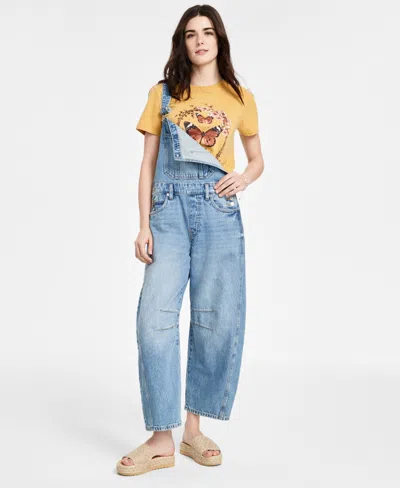 Lucky Brand Women's Cotton Denim Barrel-leg Overalls In Make The Move
