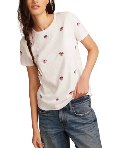 Lucky Brand Women's Cotton Embroidered Crewneck Tee In Multi