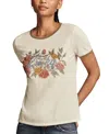 Lucky Brand Floral Lucky Cotton Graphic Ringer T-shirt In Antique White