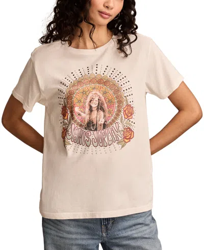 Lucky Brand Women's Cotton Janis Joplin Boyfriend Tee In Tofu