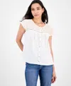 Lucky Brand Women's Cotton Ladder-trim Blouse In White