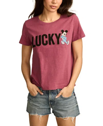 Lucky Brand Women's Cotton Mickey Lucky Logo Graphic T-shirt In Rose Dust