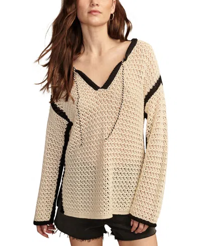 Lucky Brand Women's Cotton Oversized Crochet Tunic In Brown