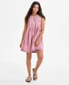 Lucky Brand Women's Cotton Pintuck Button-front Mini Dress