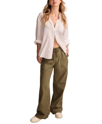 Lucky Brand Women's Cotton Relaxed Wide-leg Utility Pants