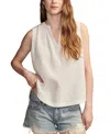 Lucky Brand Women's V-neck Extended-shoulder Sweater Vest In Bright White