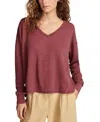 Lucky Brand Waffle Stitch Top In Red Melody