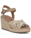 LUCKY BRAND WOMEN'S COYNA FLORAL LACE PLATFORM ESPADRILLE WEDGE SANDALS