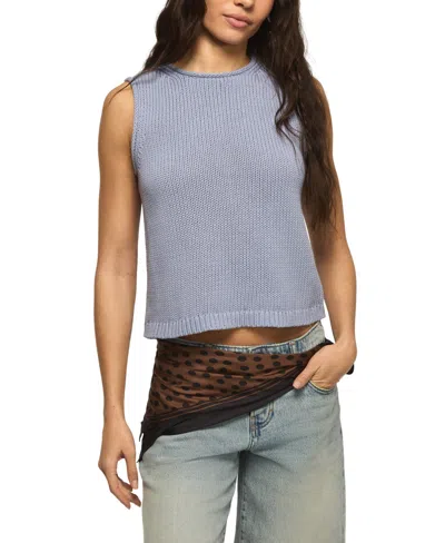 Lucky Brand Women's Crewneck Knit Tank Top In Blue