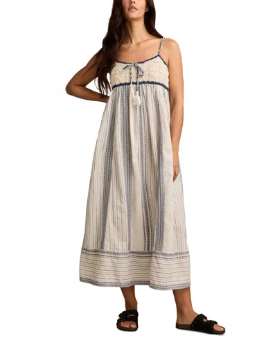 Lucky Brand Women's Crochet Bodice Cotton Maxi Dress