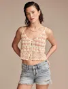 Lucky Brand Women's Cotton Crochet Tie-front Tank In Multi