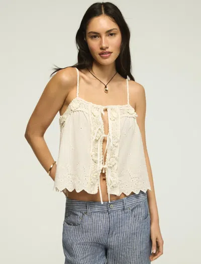 Lucky Brand Women's Crochet Trim Tank In White