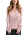 Lucky Brand Cutwork Detail Cotton Rib Top In Pink