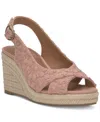 Lucky Brand Cyrila Platform Wedge Sandal In Bellini Blush Lace Floral