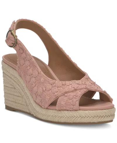 LUCKY BRAND WOMEN'S CYRILA FLORAL SLINGBACK PEEP-TOE ESPADRILLE WEDGE SANDALS