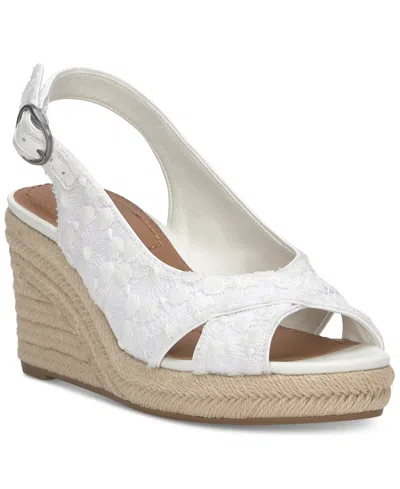 LUCKY BRAND WOMEN'S CYRILA FLORAL SLINGBACK PEEP-TOE ESPADRILLE WEDGE SANDALS