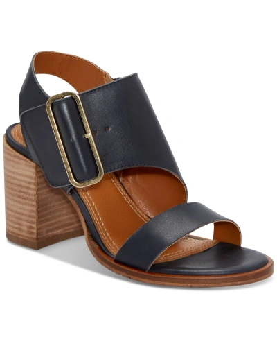 Lucky Brand Women's Darnah Cutout Block-heel City Sandals In Jean Navy Leather