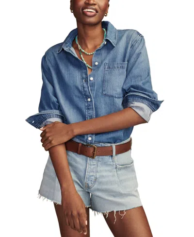 Lucky Brand Utility Denim Button-up Shirt In Bayside