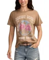 Lucky Brand Deset Rose Cotton Graphic T-shirt In Brown