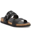 Lucky Brand Dineesa Studded Two-strap Sandal In Black Leather