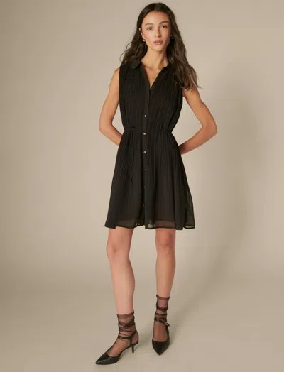 Lucky Brand Women's Easy Pleat Shift Mini Dress In Black